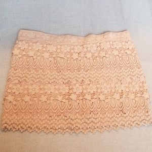 American Eagle Pink Tiered Lace Skirt